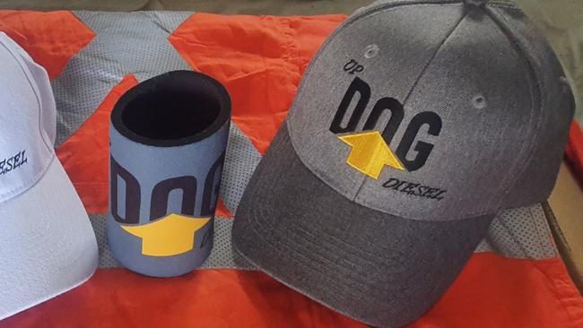 Merchandise from the company, which had traded as Up Dog Diesel. Picture: Facebook