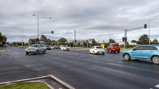 The girl was hit on Sunday night near the corner of Derrimut and Heaths roads. Picture: Jake Nowakowski