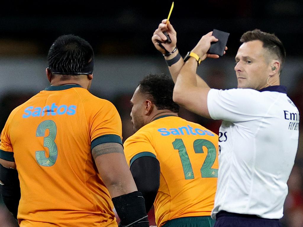 Kerevi was eventually red-carded. Picture: David Rogers/Getty Images