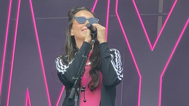 Amy Shark headlined the Hello Sunshine Festival, which drew thousands of fans to Scoresby's Caribbean Gardens on February 11, 2023. Picture: Kiel Egging.