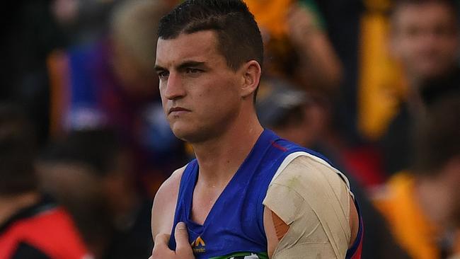 Tom Rockliff dislocated his shoulder on Saturday. Picture: AAP Images