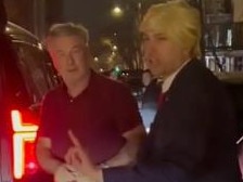 Alec Baldwin is confronted by comedian Jason Scoop.