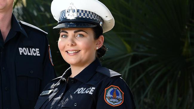 Mary-Ellen Pascoe has been convicted on revenge porn charges. She is pictured, in happier times, graduating from the NT Police College in 2017