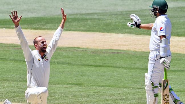 Nathan Lyon appeals for an LBW decision. Picture: Getty Images.