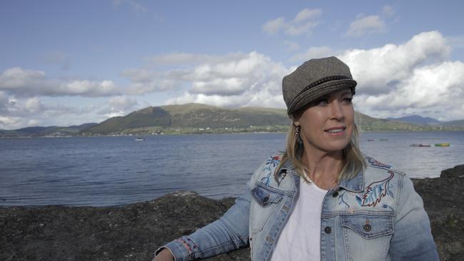 Former swimming champion Lisa Curry at Carlingford, County Louth, Ireland, as part of Who Do You Think You Are? for SBS TV. Photo: Warner Bros