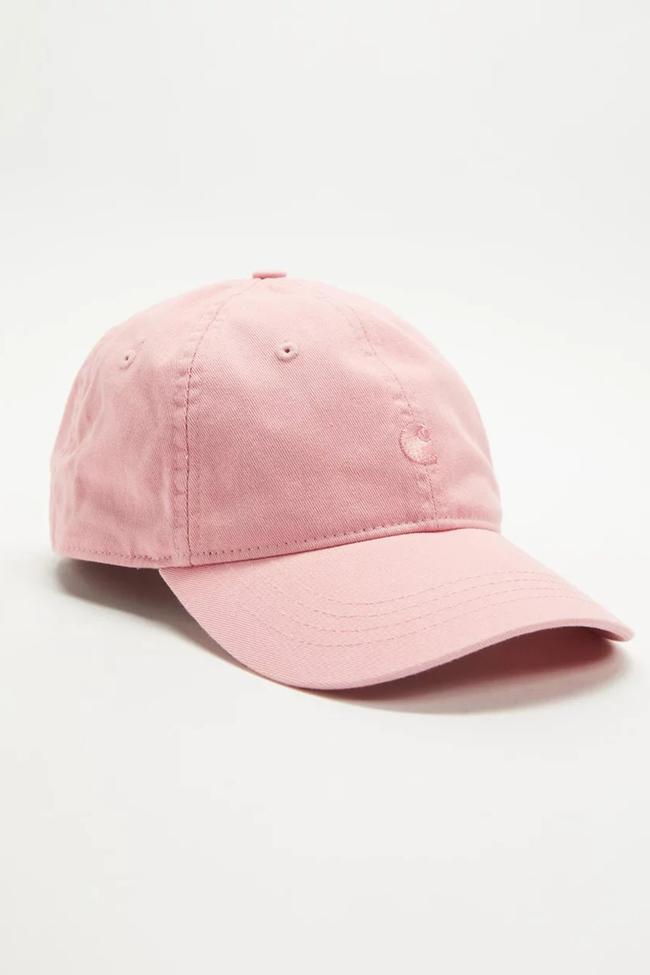 SHOP NOW: Carhartt Madison logo cap in dahlia, $79.95 from The Iconic