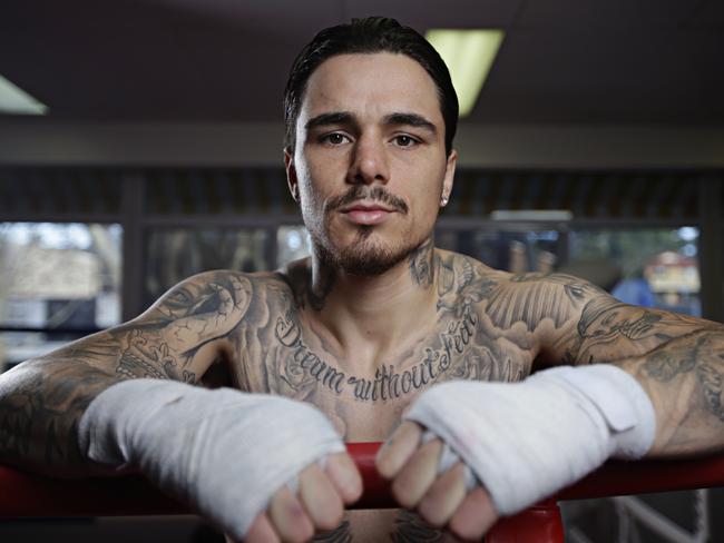 George Kambosos Jnr at The Gairy St Clair Boxing Fitness Gym in June. Photographer: Adam Yip