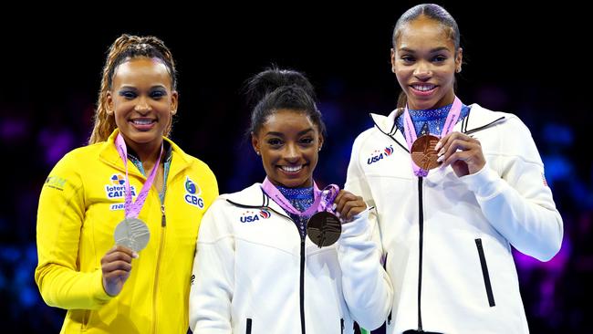 Gold medalist Simone Biles wins the Women's All Around Final on Day Seven of the 2023 Artistic Gymnastics World Championships. Photo by Naomi Baker/Getty Images.