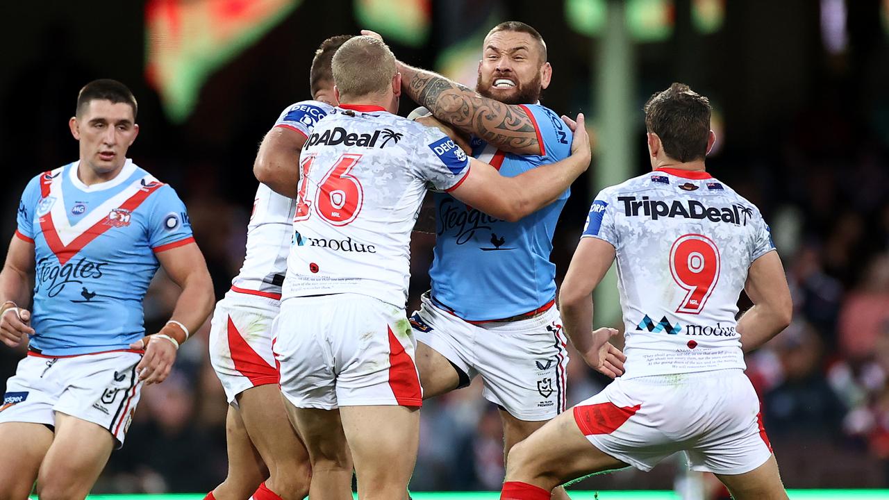 The Anzac Day clash between the Roosters and Dragons is one of the highlights of the year. Picture: Cameron Spencer/Getty Images