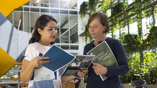 From the College of Science and Engineering PhD Candidate Rana Dadpour and Associate Professor Lisa Law, Chair of the Tropical Urbanism and Design Lab onsite at the JCU campus Ideas Lab. Picture Emily Barker.