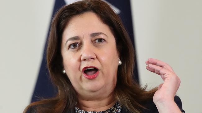 Annastacia Palaszczuk has declined to say how high vaccination coverage would need to be for borders to reopen. Picture: NCA NewsWire / Jono Searle