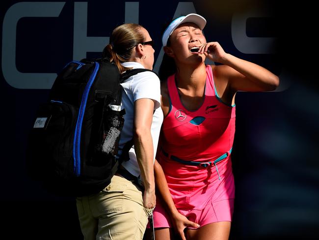 Caroline Wozniacki Into Us Open Final As Peng Shuai Retires From Semi Due To Cramps Herald Sun