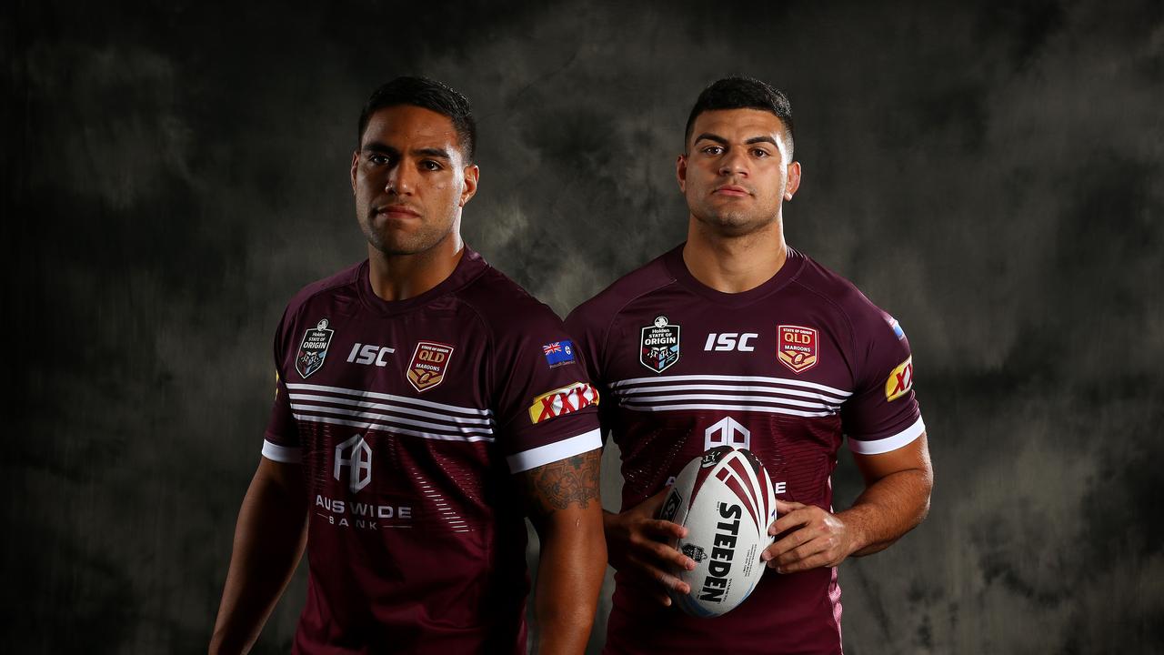 Broncos teammates Joe Ofahengaue and David Fifita will make their Origin debuts for Queensland in game one. Picture: Adam Head