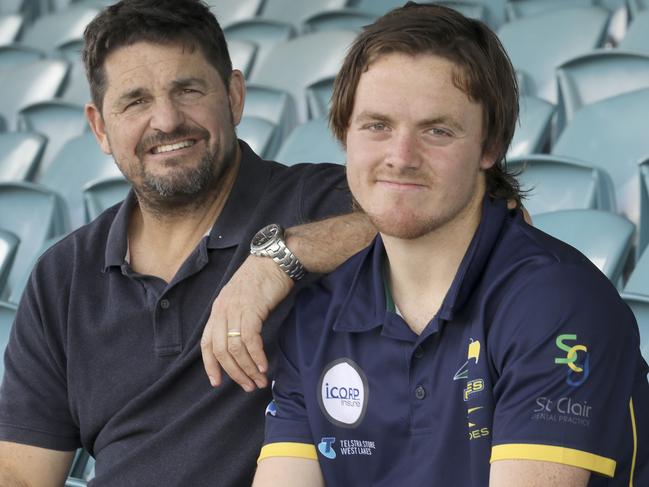 James Rowe, son of former AFL/SANFL player and current radio personality Stephen Rowe, has been invited to state AFL draft combine. At Woodville oval, 16 August 2019. Picture Dean Martin