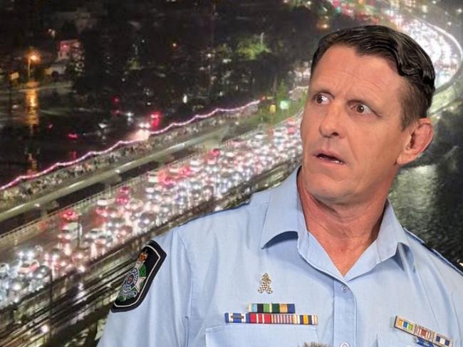 Police frustration over alleged joyride on electric motorbike across major Gold Coast highway.