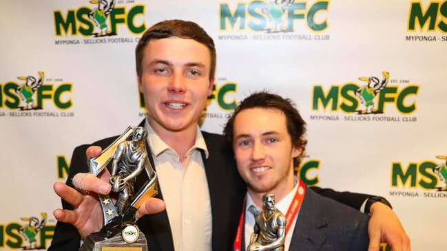 Tony Kempster (left) is emerging as a major talent in the GSFL. Picture: Myponga-Sellicks Football Club