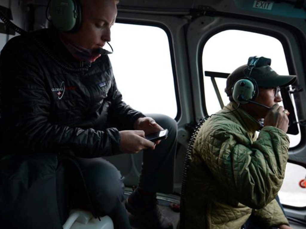 Dan Stretch (left) preparing for an airborne rescue..