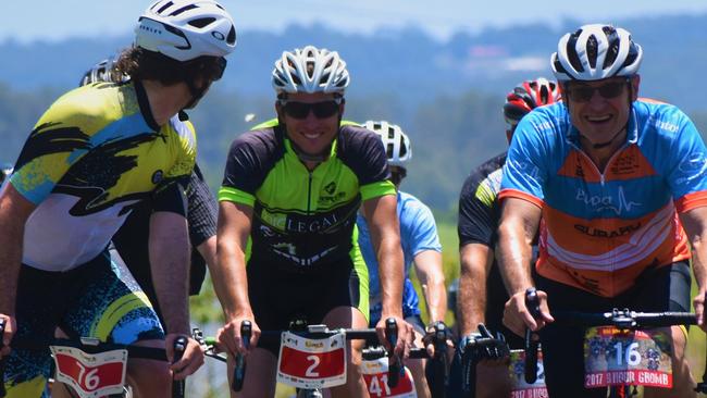 144 people including professional endurance athlete Morgan Pilley (middle) participated in the Clarence Valley 24-Hour Ride For Youth at Junction Hill Criterium Cycle Track on Nov 14-15, 2020.Photo Bill North / The Daily Examiner