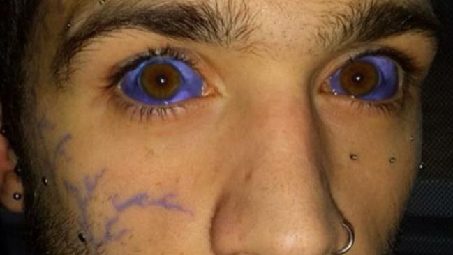 Eyeball tatts and matching face tatt. This is actually pretty cool. Picture: Instagram / Luna Cobra.