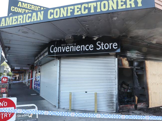 A convenience and tobacco store in Hadfield was firebombed twice. Picture: David Crosling