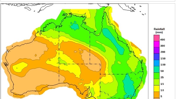 Widespread rain forecast until Monday.  Picture: BOM