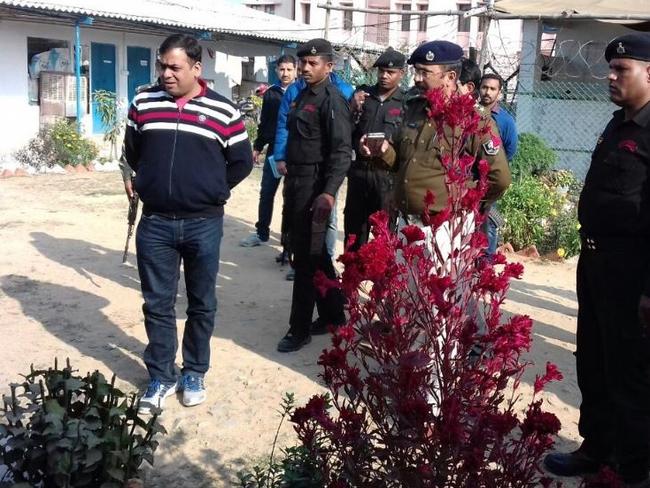 Authorities at the power plant where four policemen were shot dead by a colleague. Picture: ANI/Twitter