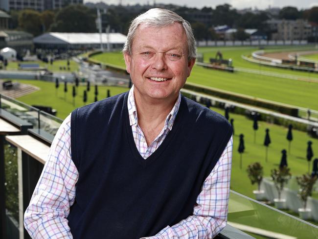 Daily Telegraph. 04, April, 2023.Trainer William Haggas, with Dubai Honour, at the Longines Queen Elizabeth Stakes barrier draw, at Randwick Racecourse, today.Picture: Justin Lloyd.