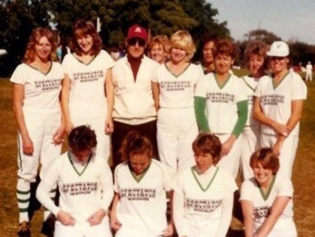 Cooper Cronk's grandfather Les Cronk coaching the Bondi United Boilers softball team. Source: Supplied