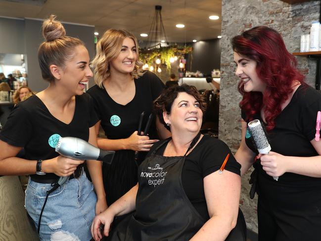 Hair Pin owner Ally McErlean with staff members Tylah Bailey, Taylor Burley and Liz Howie.