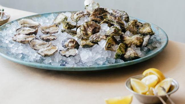 Oysters with black peper granita. Picture: Elise Hassey