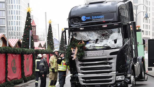 Twelve peoples were killed when a truck was driven into Christmas markets in Berlin in December 2016. Picture: AFP PHOTO / Tobias SCHWARZ