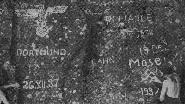 Some of the German carvings at Deep Creek in December 1938