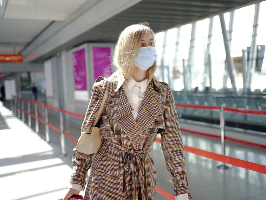 Face masks will no longer be mandatory in airports and on flights in the EU starting next week. Picture: Getty Images.