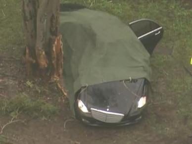 A man has died after a single vehicle crash in Sydney’s north today., About 8.50am (Monday 22 March 2021), emergency services were called to Mona Vale Road, Terrey Hills, after reports of a single vehicle crash., Picture: 7News