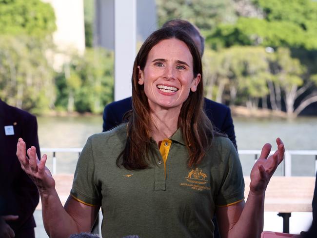 BRISBANE, AUSTRALIA - MAY 28, 2025: Paralympian and Australian Sports Commissioner Dr Bridie Kean during a press conference in Brisbane. Picture: Tertius Pickard