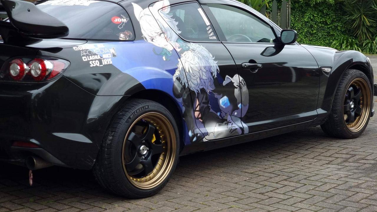 Some Australian Final Fantasy 14 fans have gone so far as to customise their cars with characters from the game. Picture: Square Enix