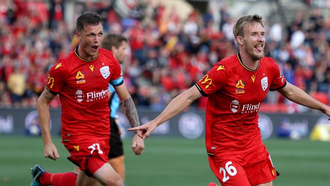 Adelaide United attacker Ben Halloran will miss the clash against Newcastle Jets because of illness says coach Gertjan Verbeek. (AAP Image/Kelly Barnes)