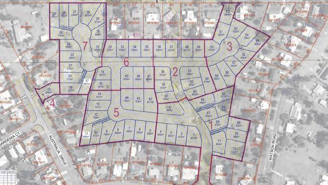 Plans for a 72-lot subdivision at the Southside