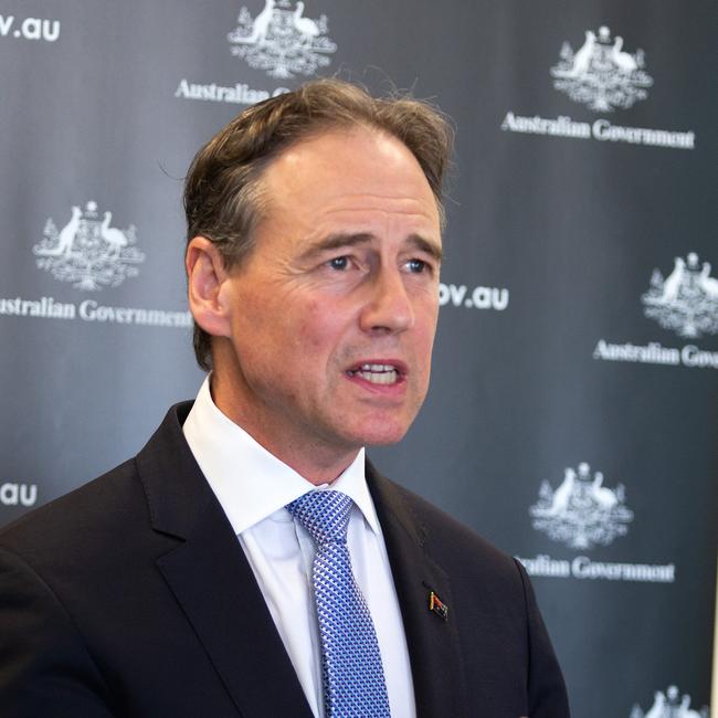 Federal Minister for Health and Aged Care Greg Hunt speaks at a Press conference at his electorate office in Somerville. Picture: NCA NewsWire/Sarah Matray