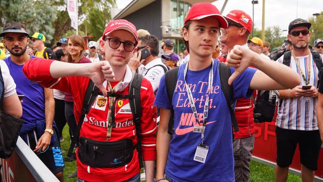 Fans had waited for hours for gates to open only to be told the event was cancelled. Picture: AAP