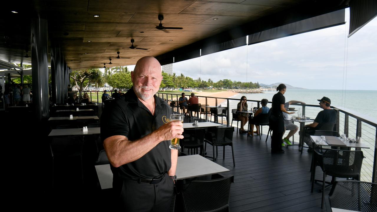 C Bar owner Allan Pike enjoys the extended deck with new roof. Picture: Evan Morgan