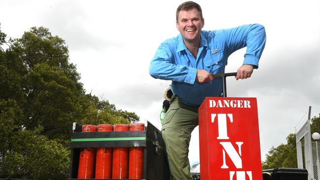 Skylighter Fireworx and its director Max Brunner will be running half a dozen fireworks displays across the Gold Coast this New Year’s Eve. Picture: AAP image/John Gass