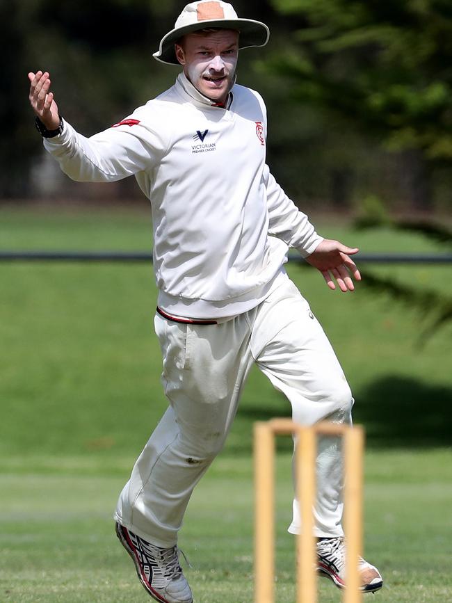 Isaac Willett celebrates a catch.