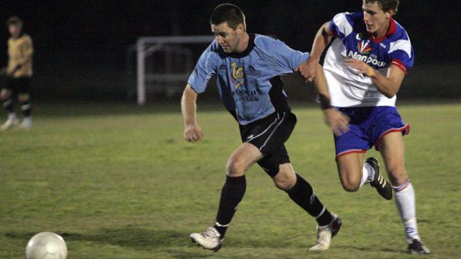 Maroochydore’s Damien Allen under pressure. Picture: Brett Wortman.