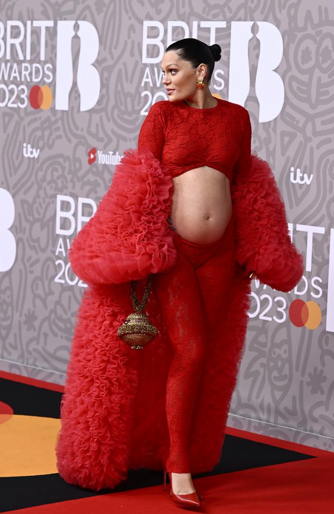 Jessie J attended the Brit Awards heavily pregnant in February. Picture: Gareth Cattermole/Gareth Cattermole/Getty Images