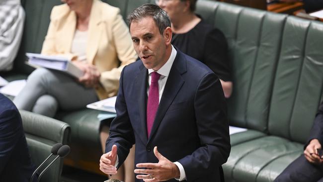 Treasurer Jim Chalmers during Question Time at Parliament House in Canberra. Picture: NCA NewsWire / Martin Ollman