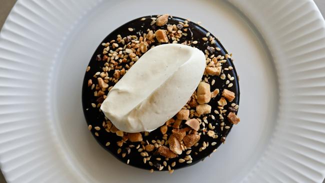 The Valrhona chocolate, caramelised miso, peanut and sesame dessert at Supernormal, Brisbane.