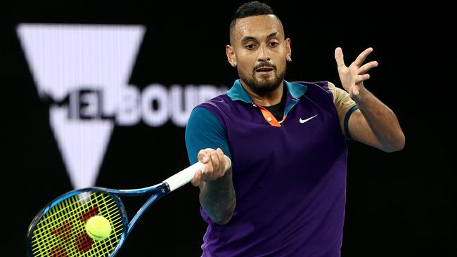 Kyrgios belted a series of nasty winners in his win over Ugo Humbert. Picture: Getty Images