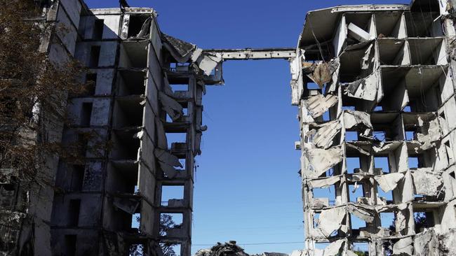 A destroyed residential building in the city of Mariupol. Picture: AFP