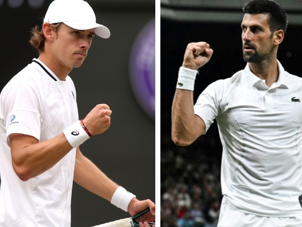 Alex De Minaur faces Novak Djokovic in the Wimbledon quarter-finals.